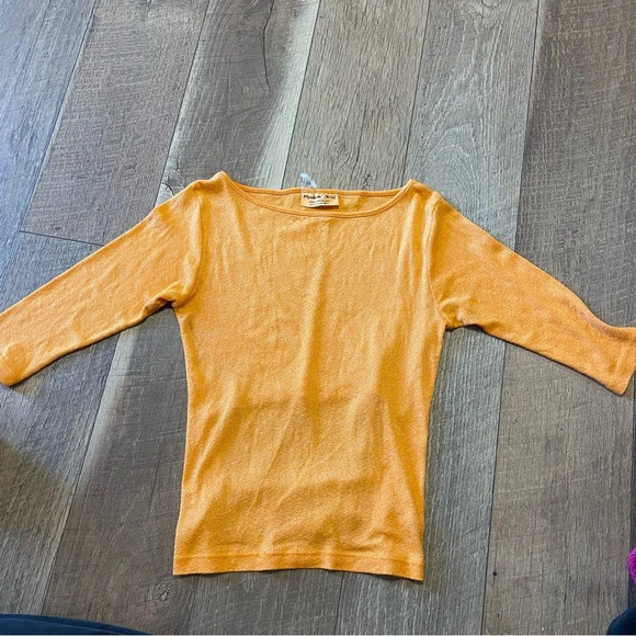 Michael Stars Bright Orange Bohemian Girly Long Sleeve Open Back F - Picture 1 of 3